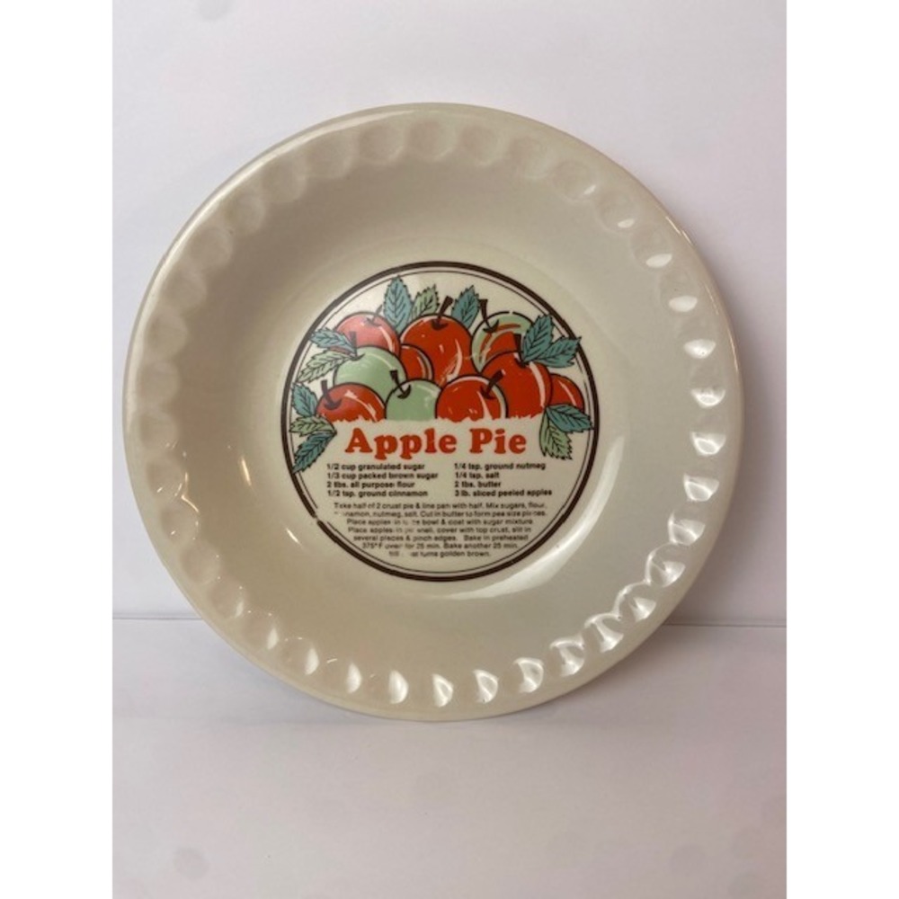 Sunnycraft Sunstone Collection Apple Pie Recipe Ceramic Baker Dish 11011 Cream